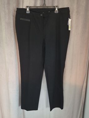 NWT 18R TanJay Black Straight-Leg Trousers